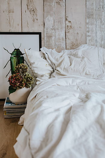 white bed bedding duvet royalty free thumbnail1 Happy Chic