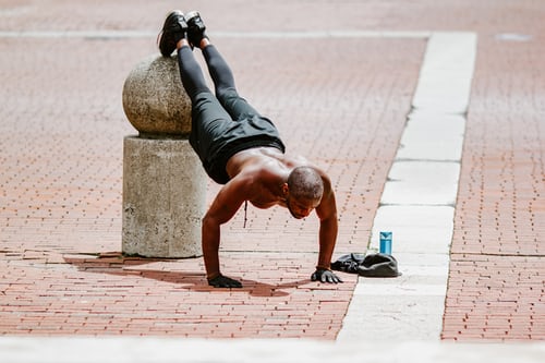 Plank Exercising On A Stationary Bike